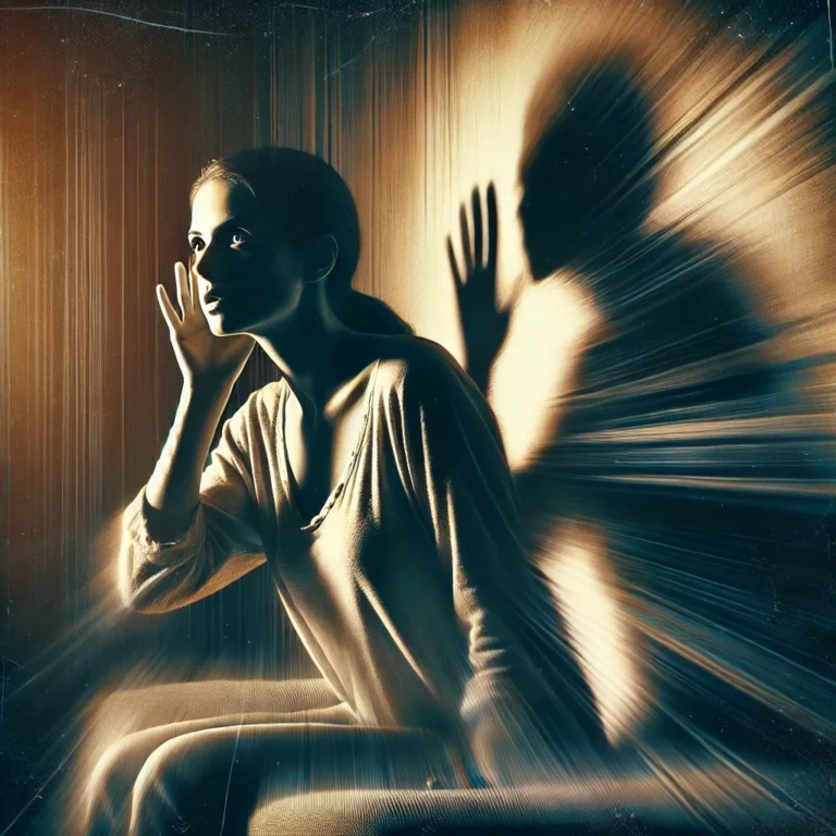 DALL·E 2025-02-24 09.43.48 - A symbolic and emotionally intense artistic representation of paranoia, focusing on fear and hypervigilance without supernatural elements