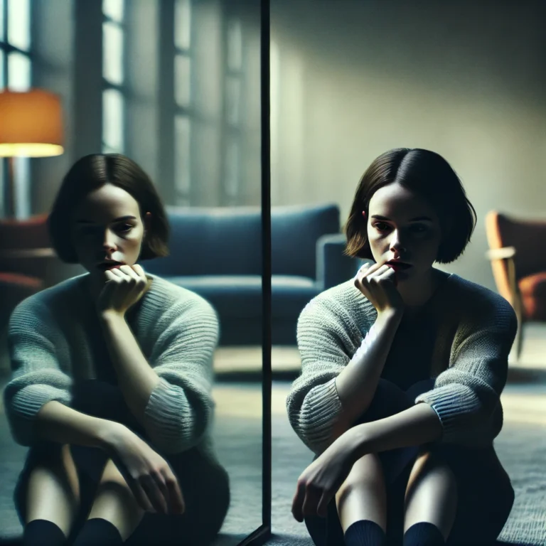 DALL·E 2025-02-24 10.18.50 - A psychological and cinematic artistic representation of the fear of being alone with oneself